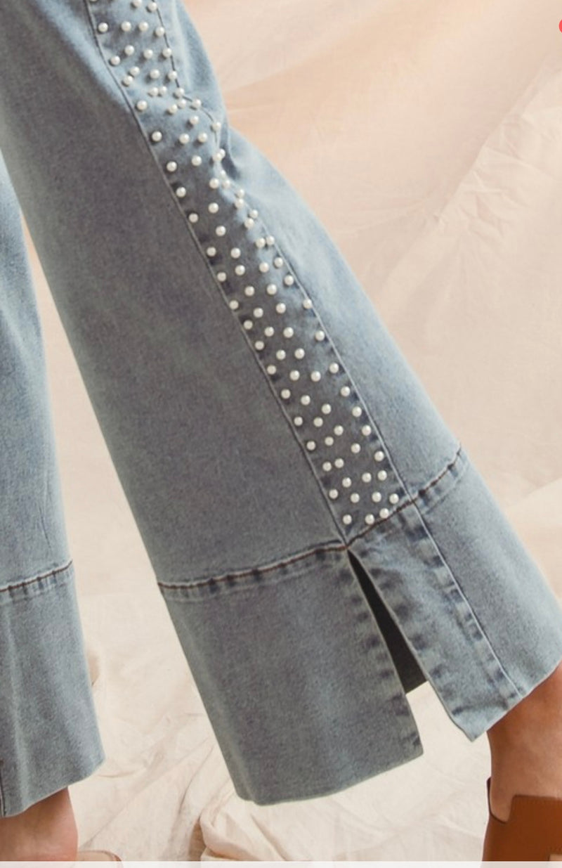 Queen of Pearls Mid Rise Denim