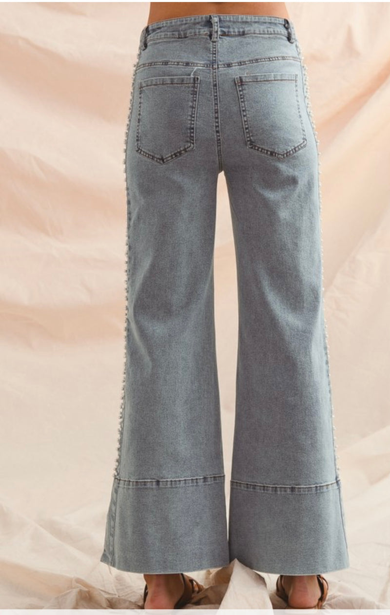 Queen of Pearls Mid Rise Denim