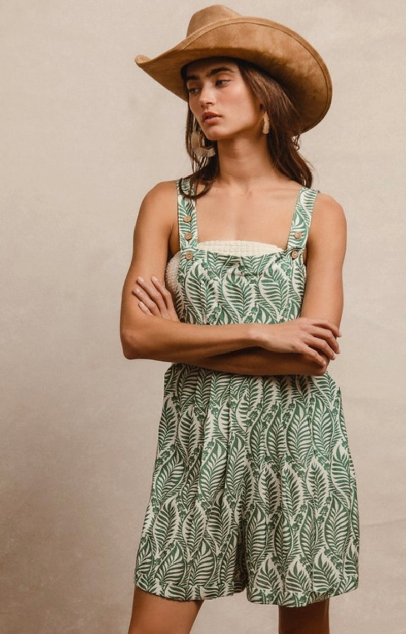 Jungle Love Short Overall with Pockets