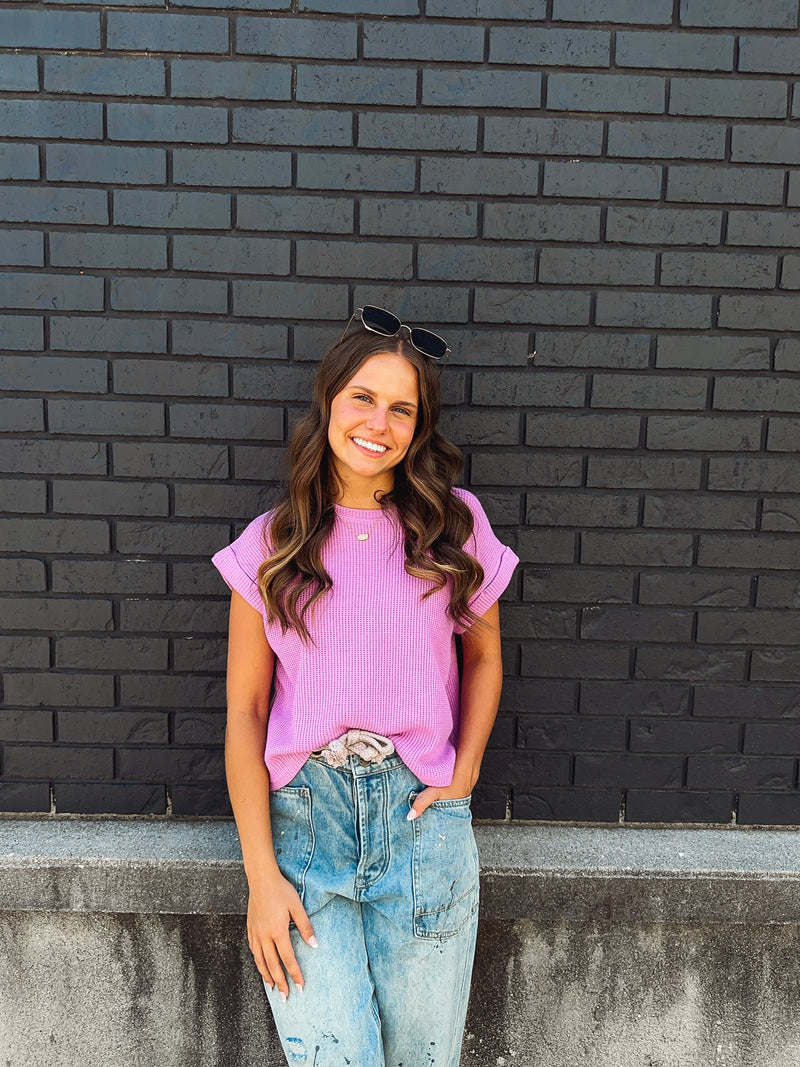 Short Sleeve Crew Neck Sweater