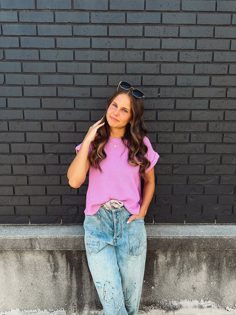 Short Sleeve Crew Neck Sweater