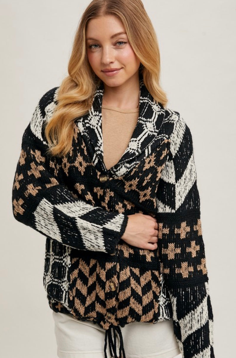 Delancy Collared Neck Sweater Cardigan