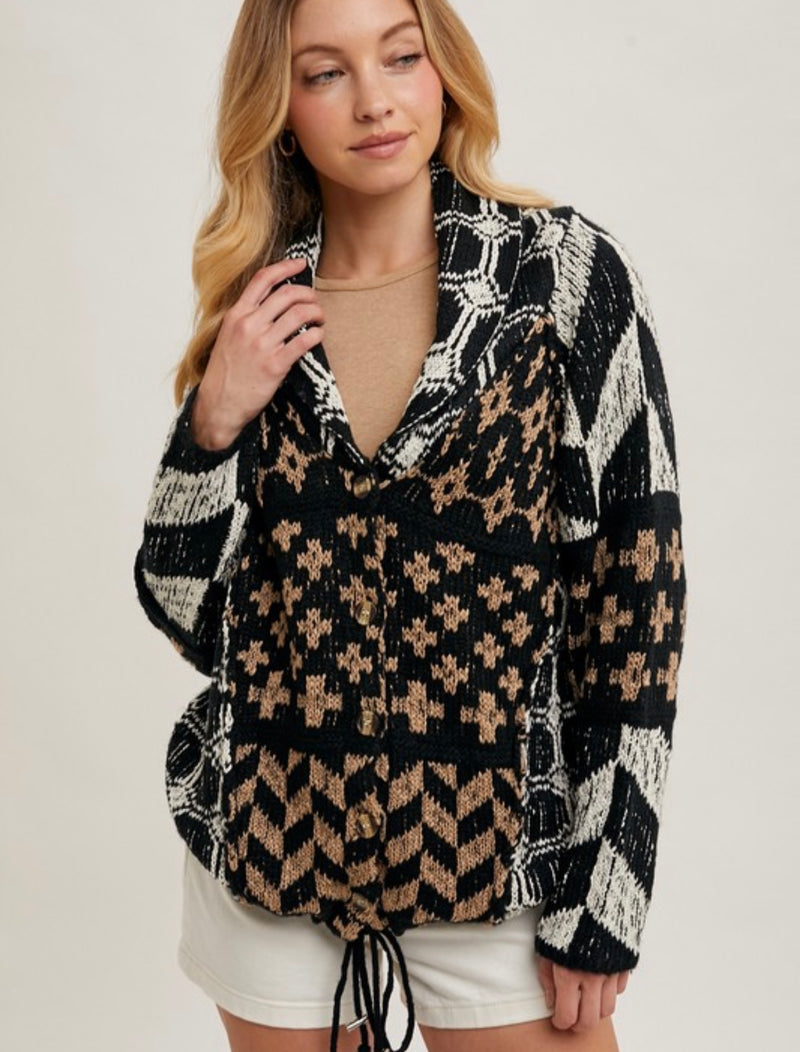 Delancy Collared Neck Sweater Cardigan
