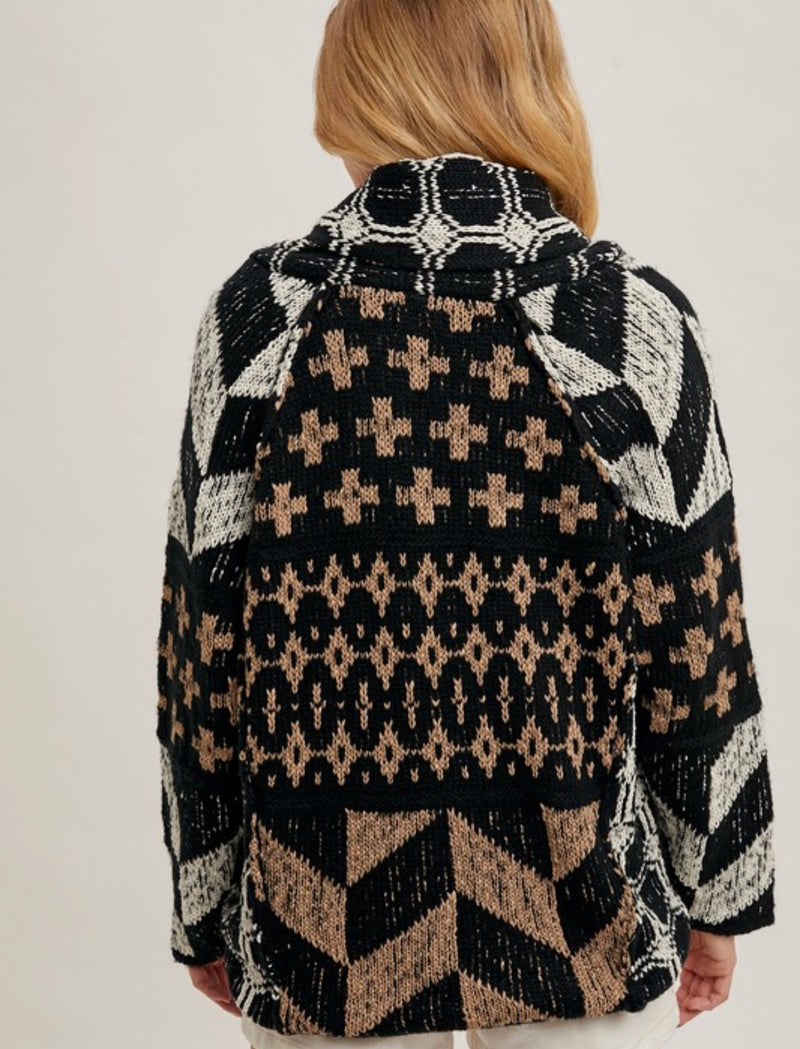 Delancy Collared Neck Sweater Cardigan