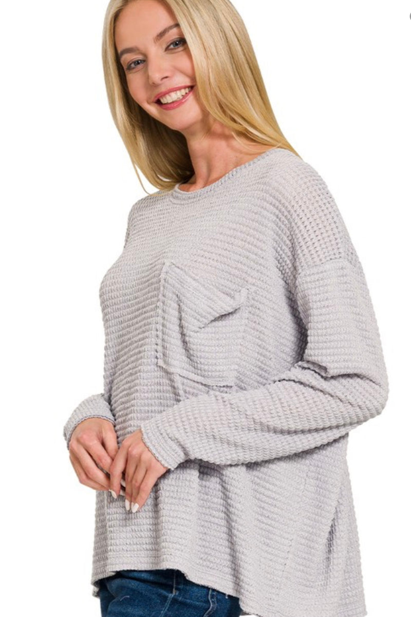 Drop Shoulder Boat Neck Jacquard Sweater