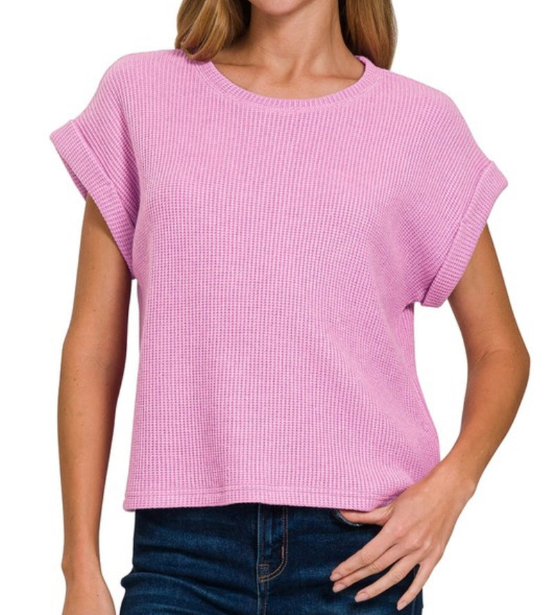 Short Sleeve Crew Neck Sweater