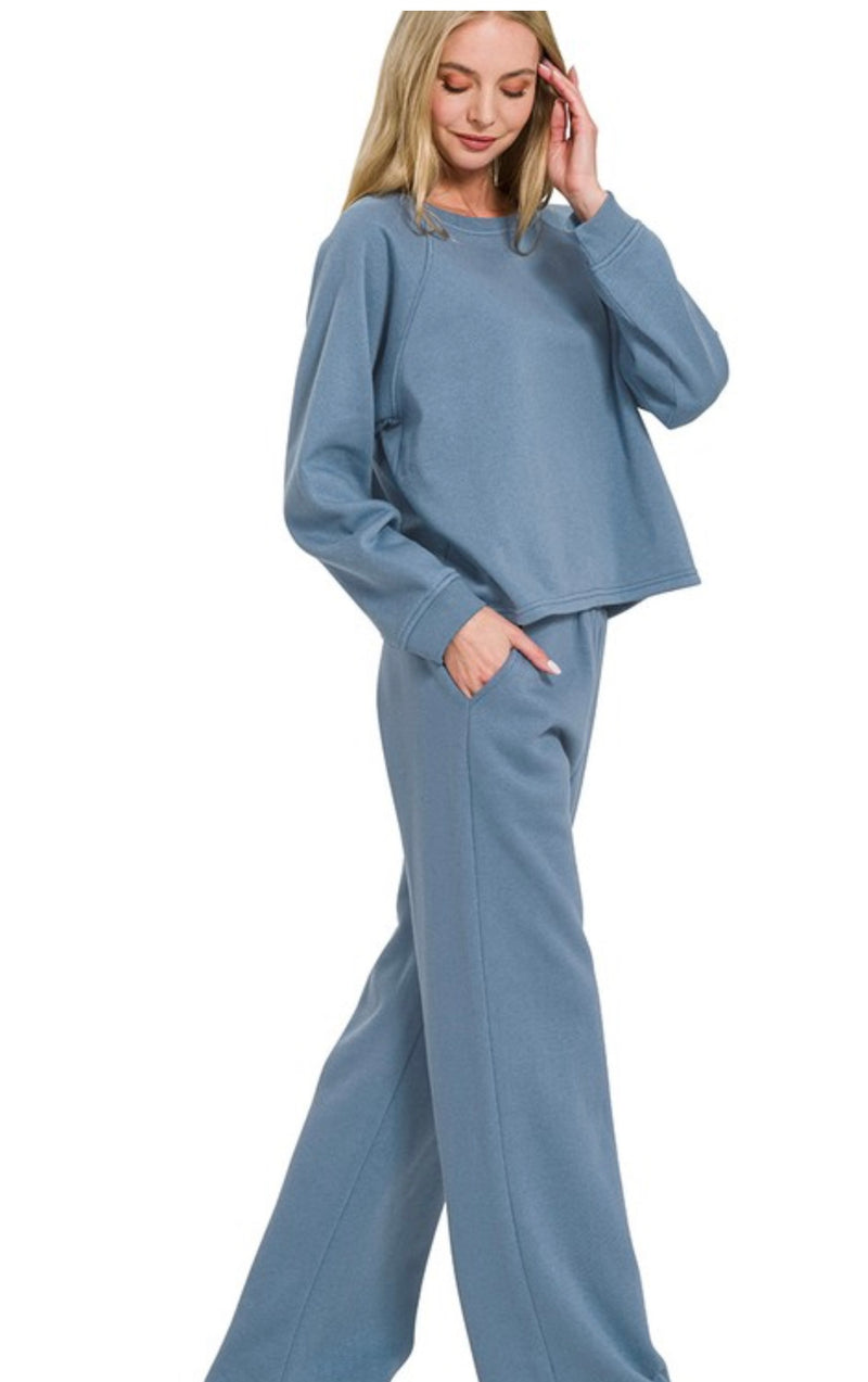 Fleece Raglan Sleeve Pullover & Sweatpant Set