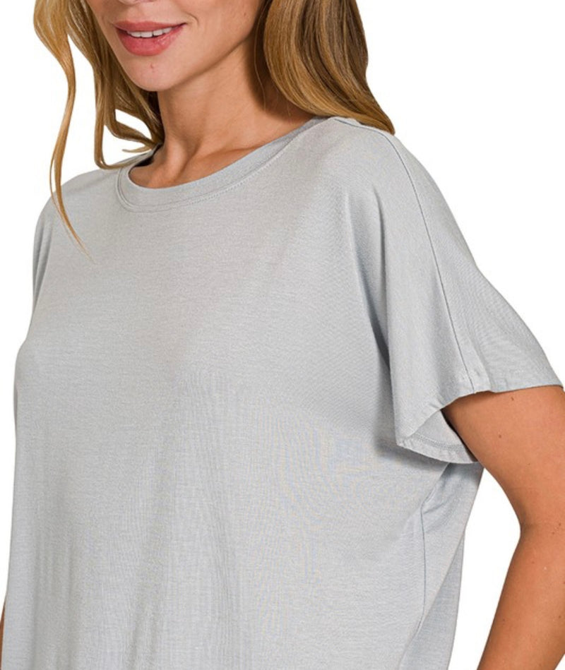 Cropped Round Neck Tee