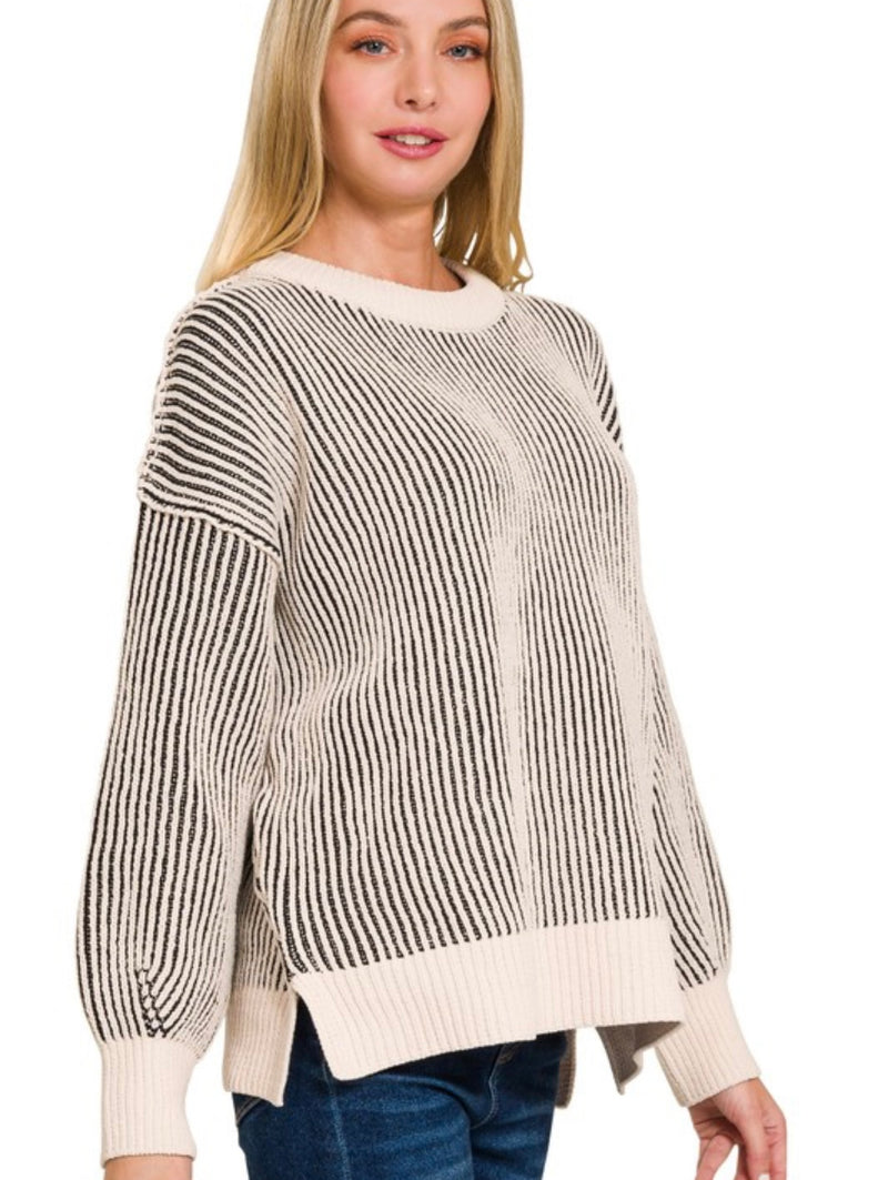 Two Tone Crewneck Sweater