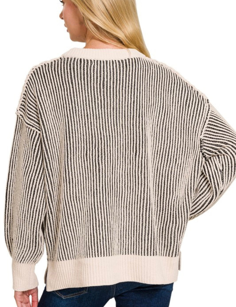 Two Tone Crewneck Sweater