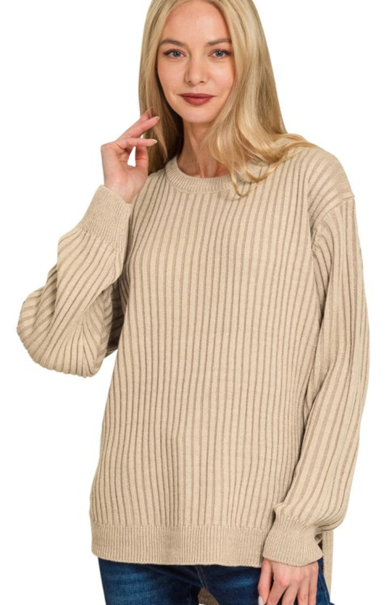 Curved Hen Two Tone Sweater