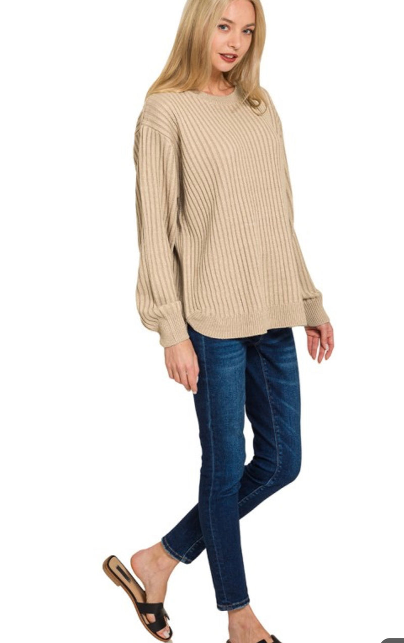 Curved Hen Two Tone Sweater