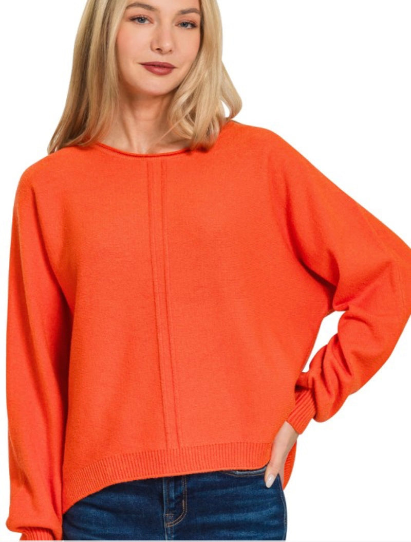 Viscose Front Seam Round Neck Sweater