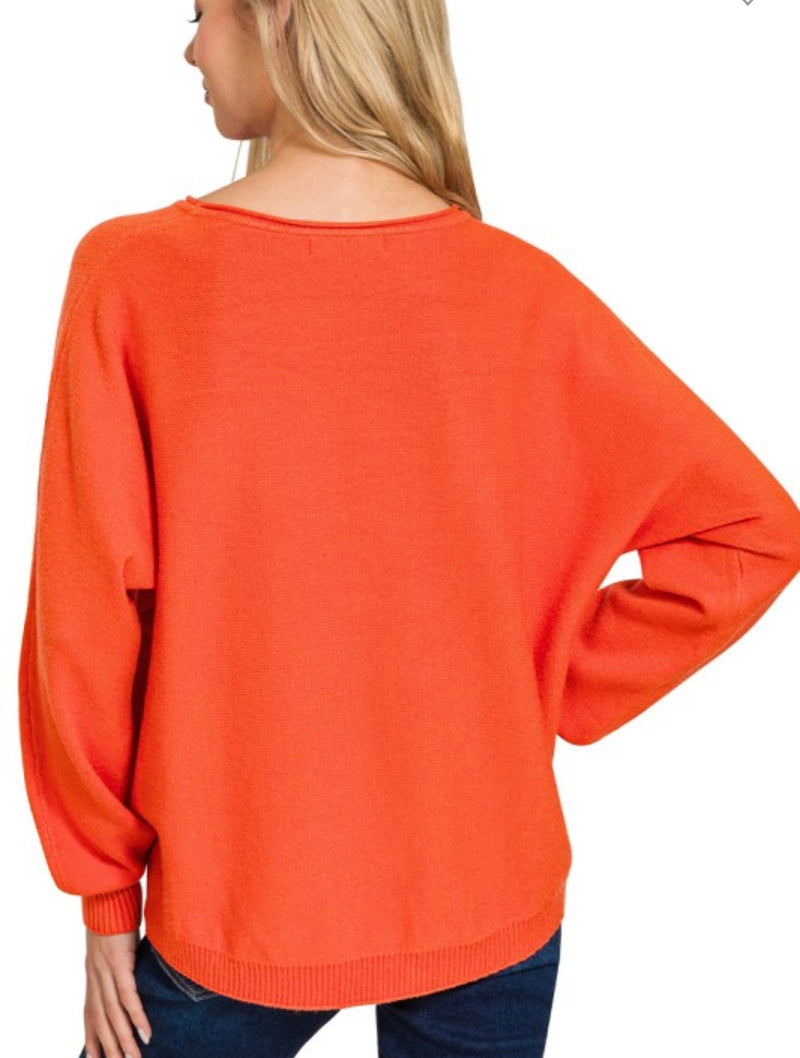 Viscose Front Seam Round Neck Sweater