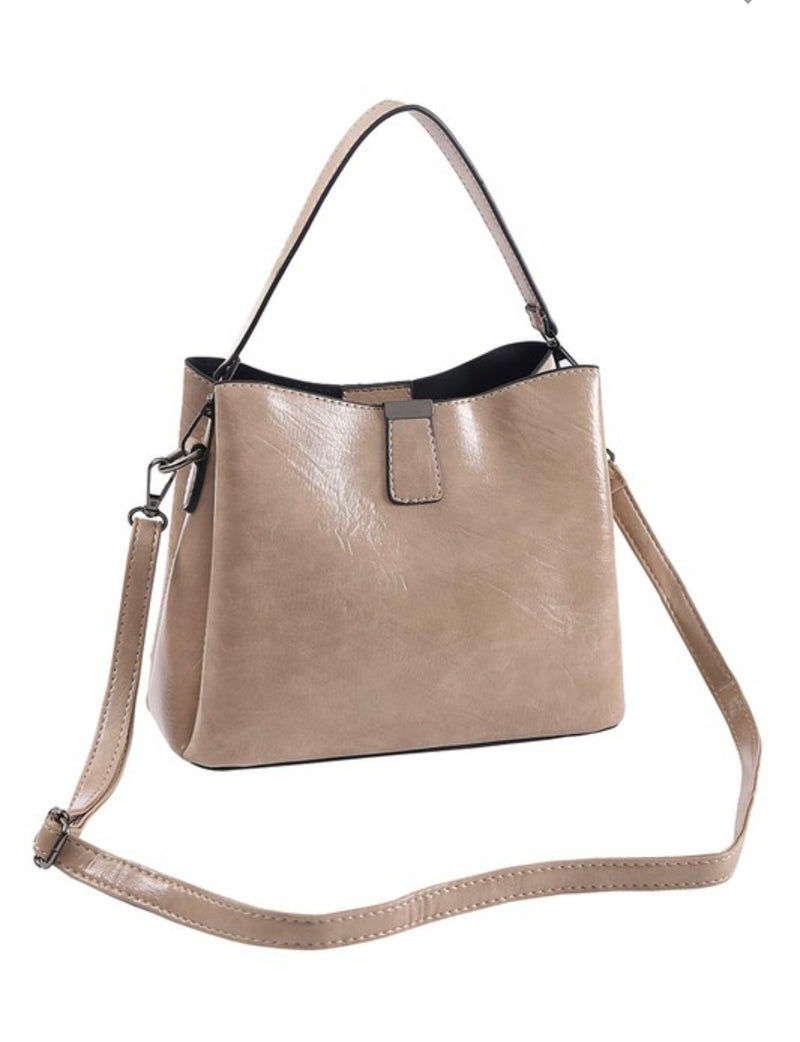 Vegan Leather Bucket Shoulder Bag