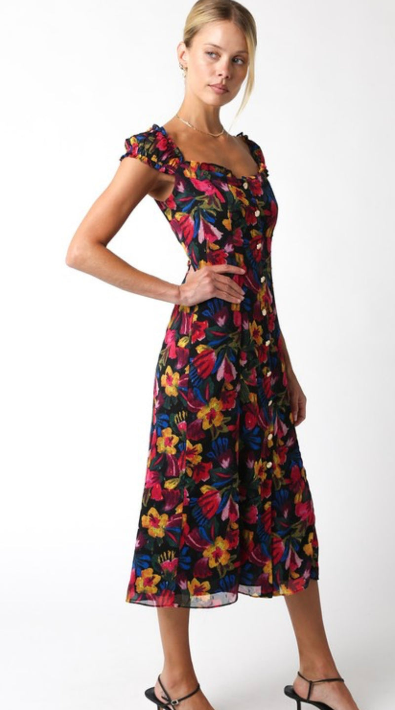 Florence Black Floral Dress