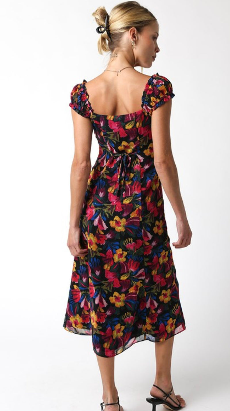 Florence Black Floral Dress