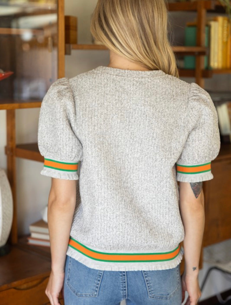 Back To School Striped Band Texture Top