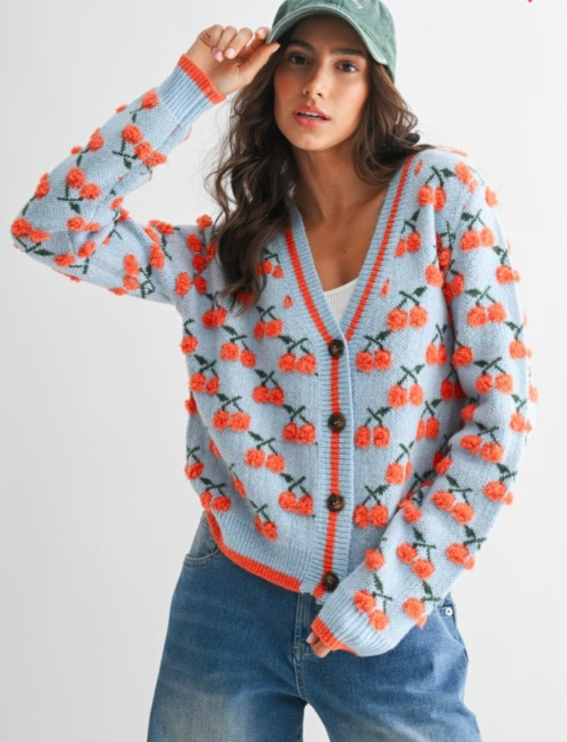 Cherry Knit Cardigan