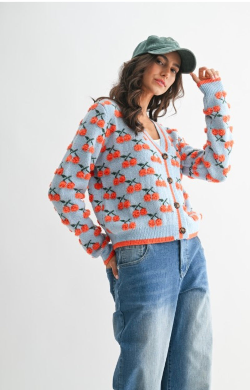 Cherry Knit Cardigan