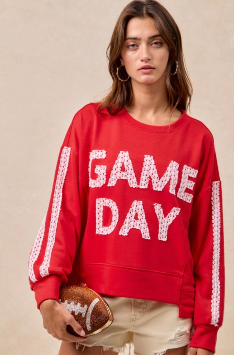 GameDay Lace Patchwork Top
