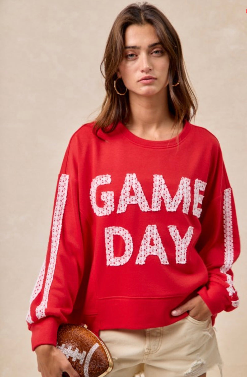 GameDay Lace Patchwork Top