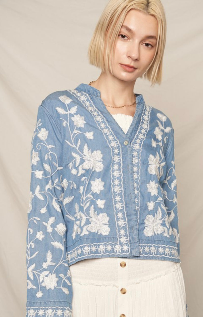 Cascade Floral Print Top