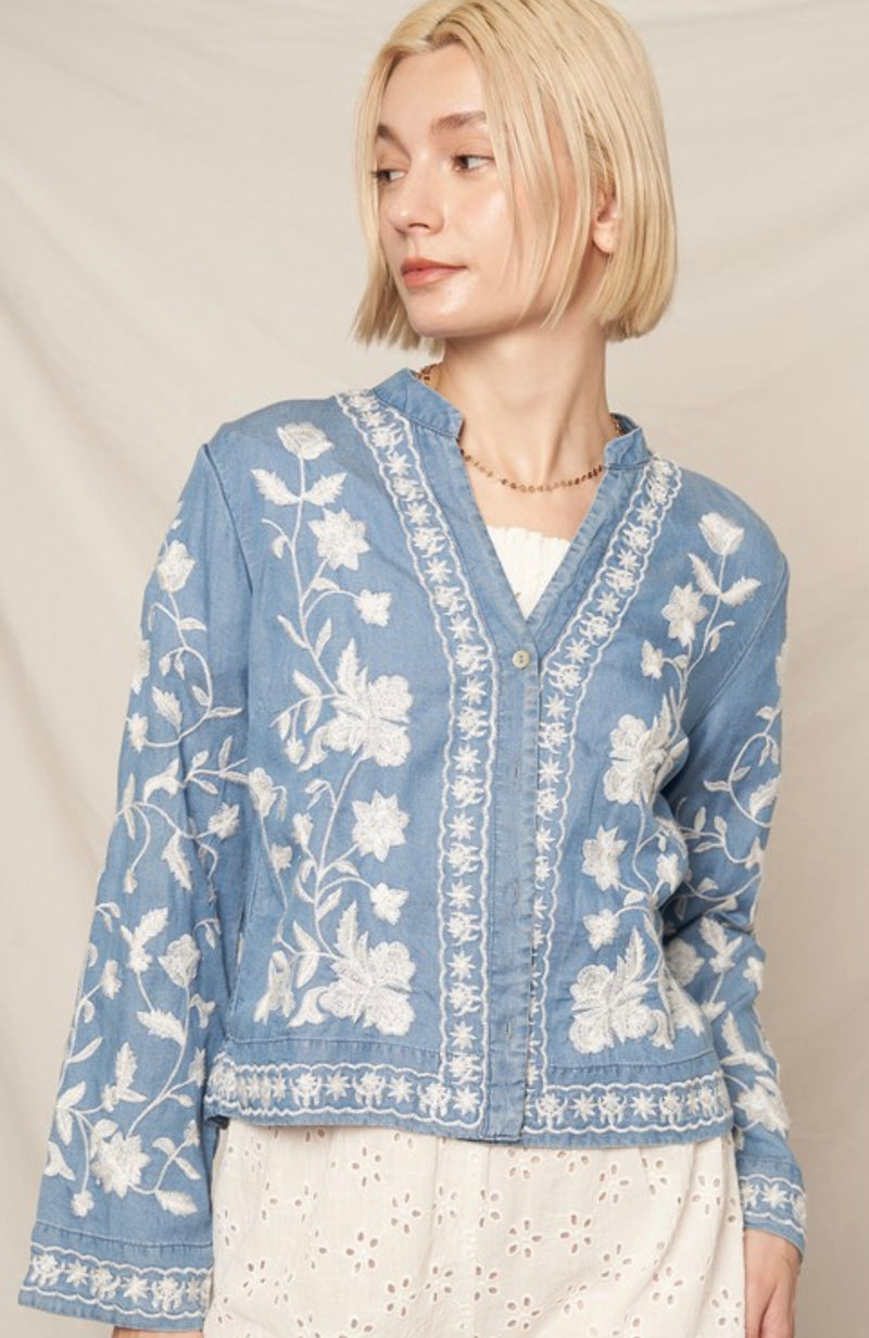Cascade Floral Print Top