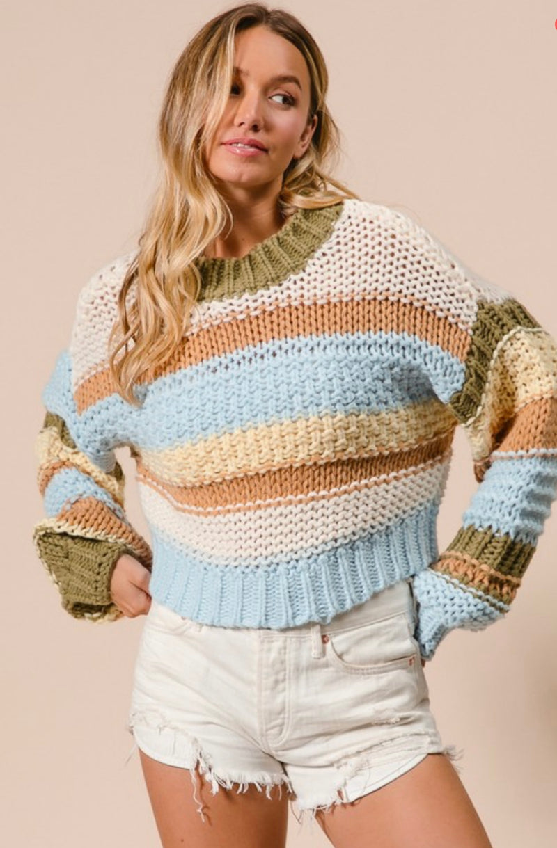 Multi Colors Stripe Sweater