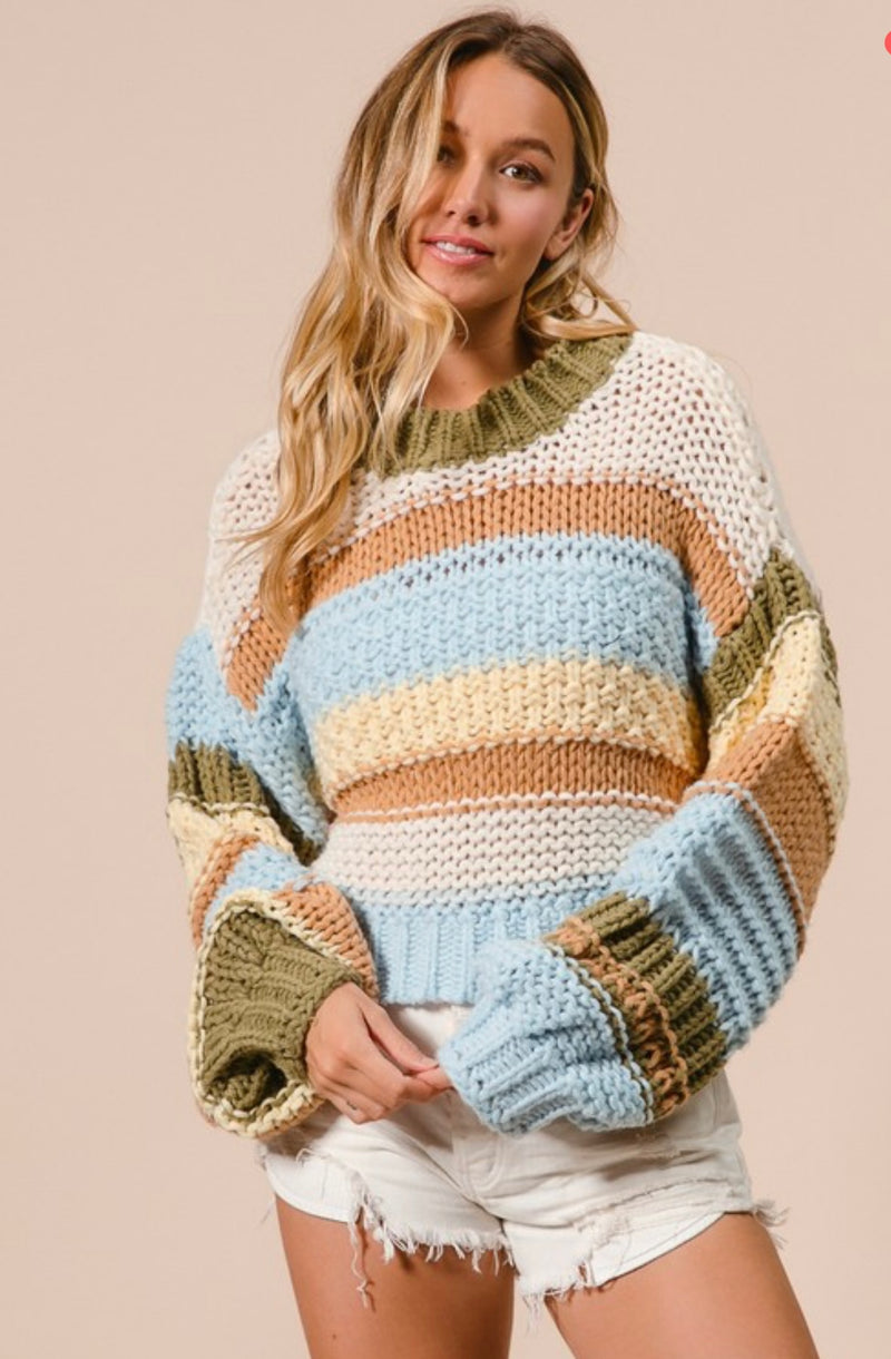 Multi Colors Stripe Sweater