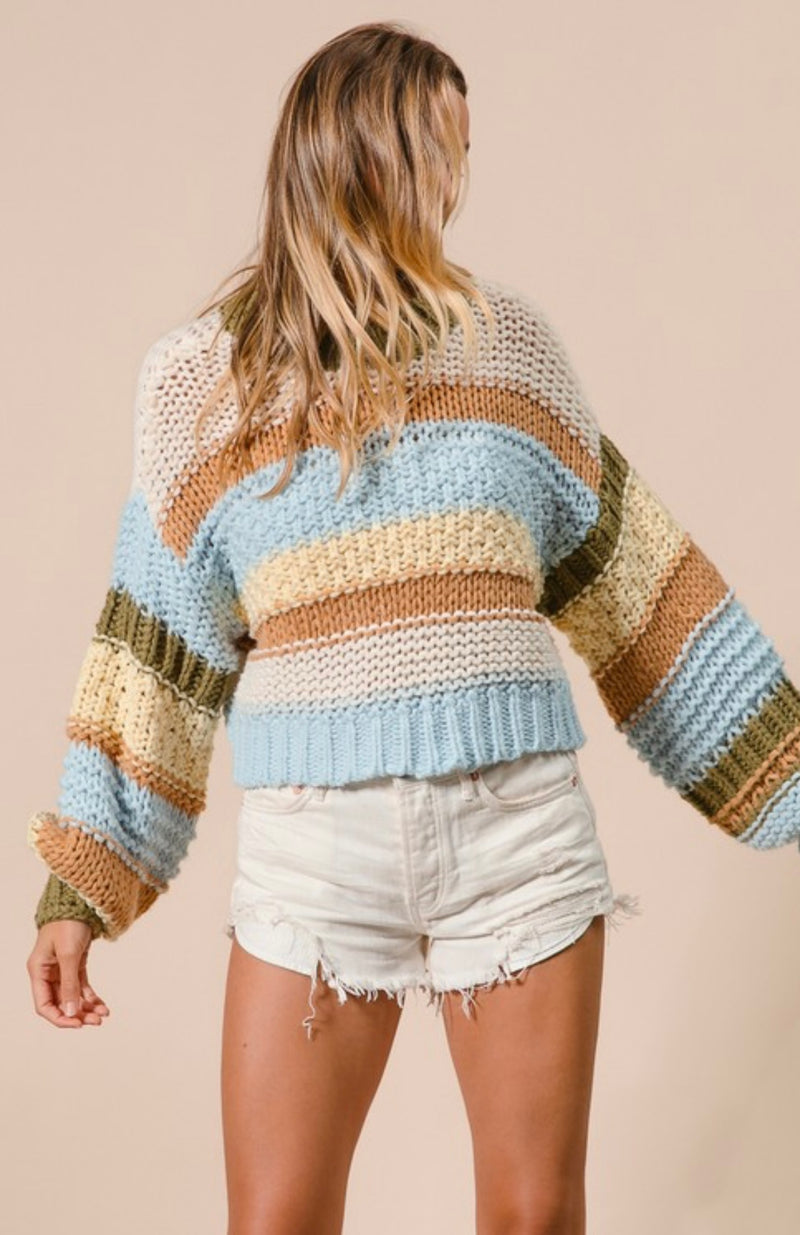 Multi Colors Stripe Sweater