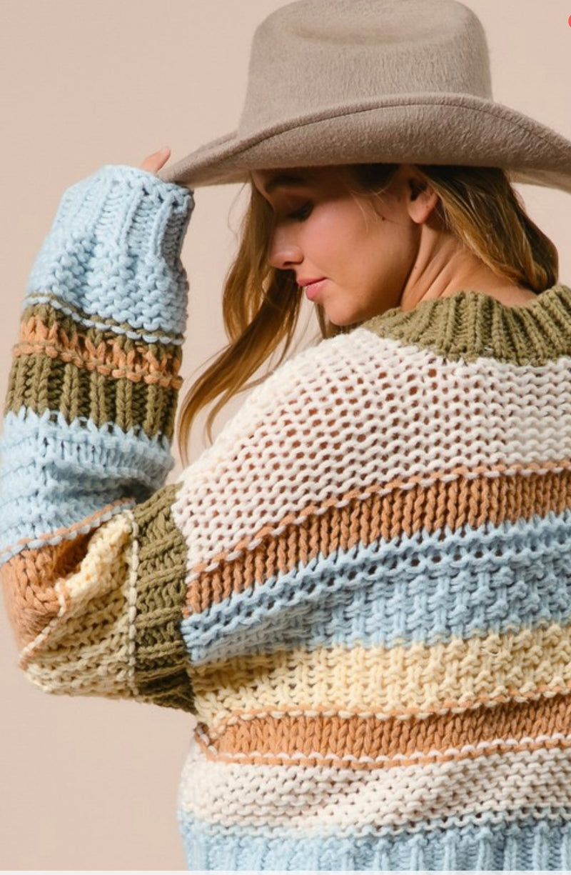 Multi Colors Stripe Sweater