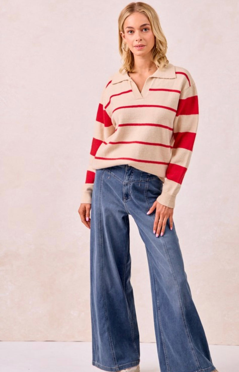 Gameday Contrast Sweater Top