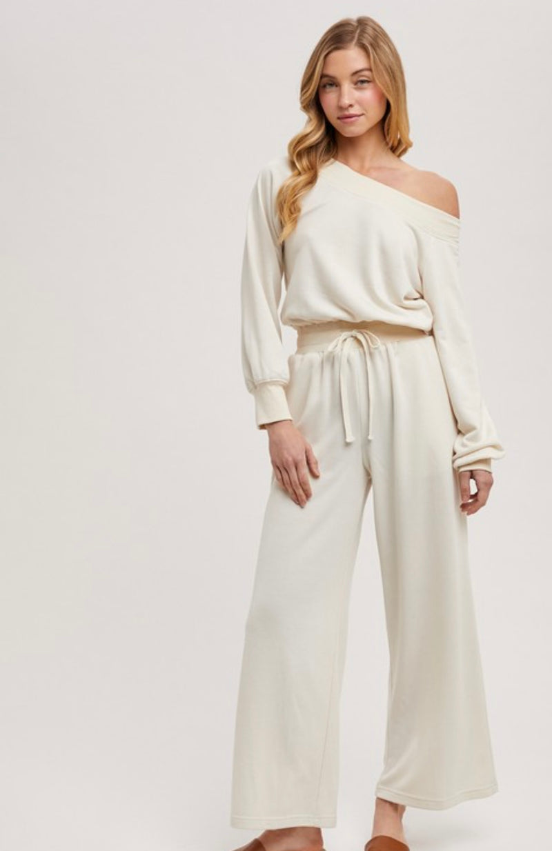 Josalyn Off The Shoulder Knit Jumpsuit