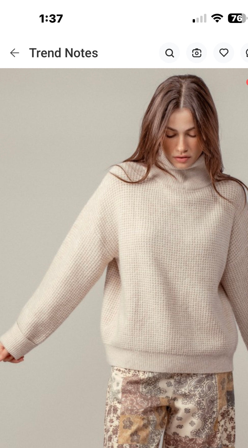 Cozy Fireside Waffle Knit Sweater