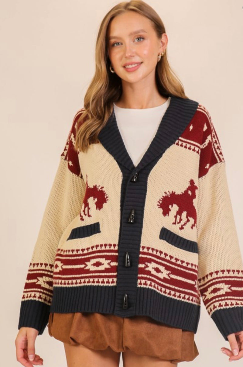 Wild West Shawl Collar Cardigan