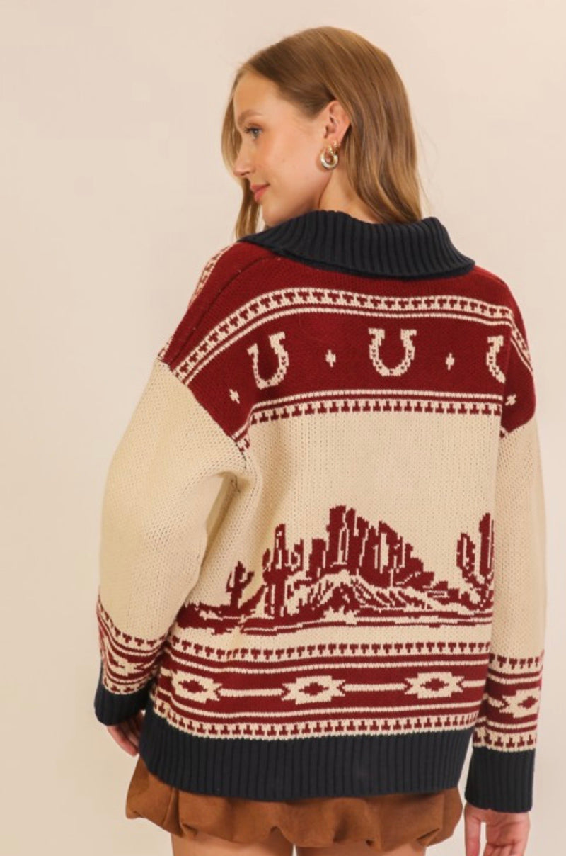 Wild West Shawl Collar Cardigan