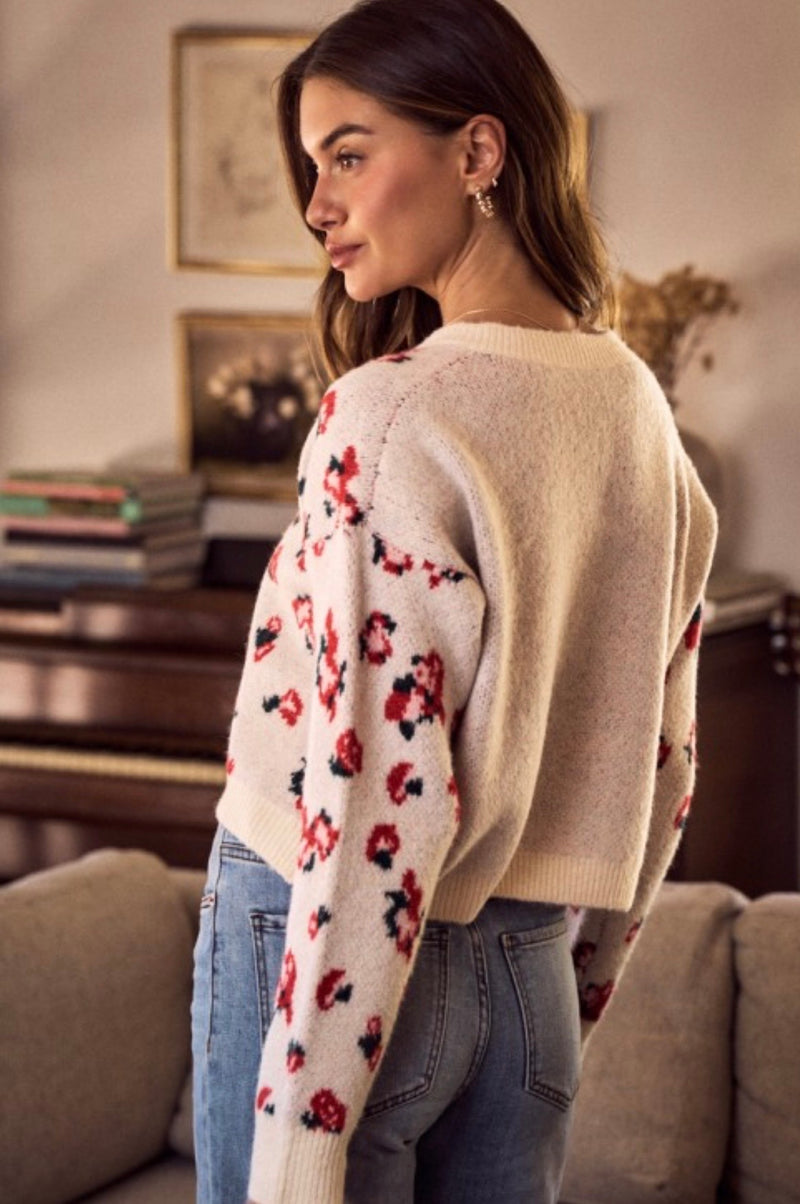 Floral Pattern Button Down Cardigan