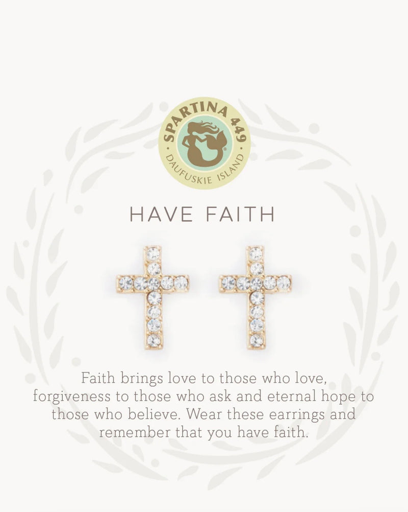 Sea La Vie Have Faith Cross Stud