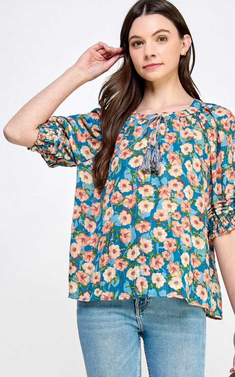 Peasantly Floral Blouse