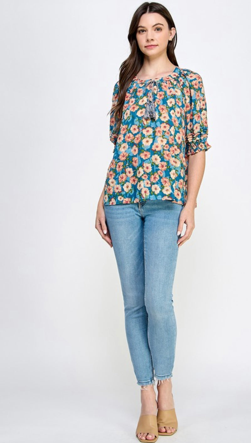 Peasantly Floral Blouse