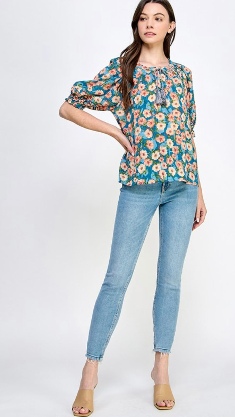 Peasantly Floral Blouse