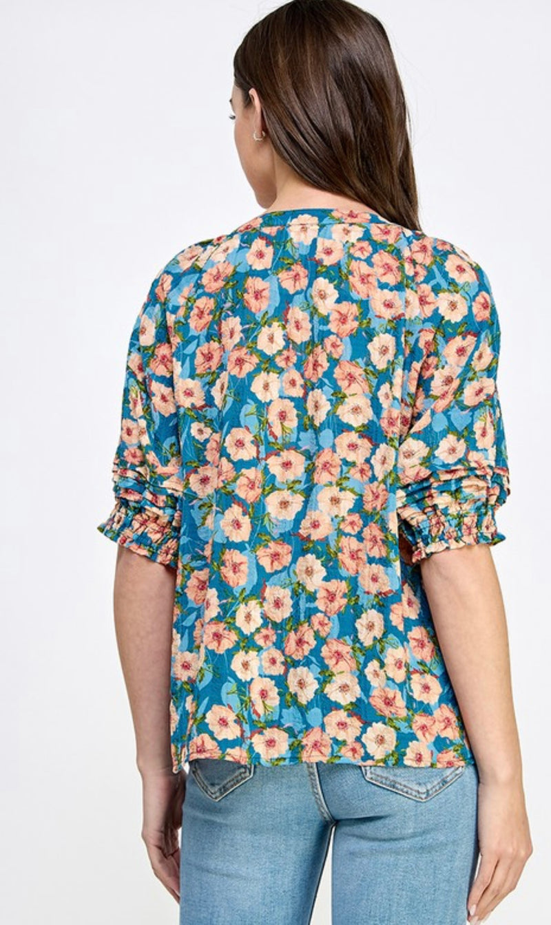 Peasantly Floral Blouse