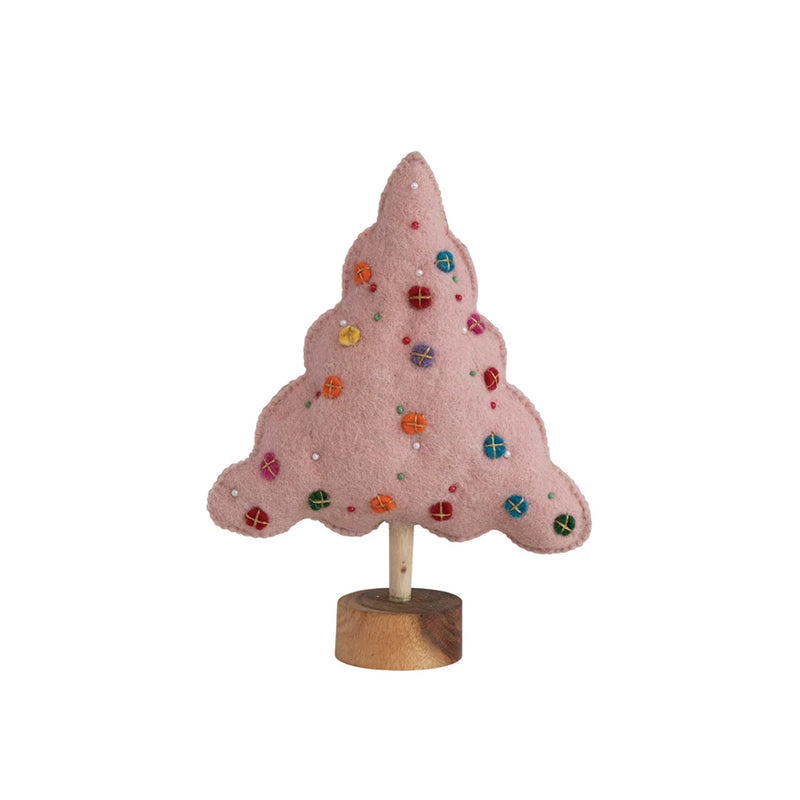 Handmade Pink Wool Felt Tree