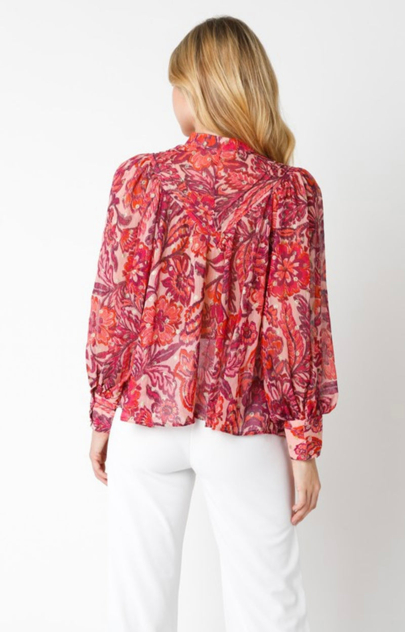 Delectable Fuchsia Sheer Top