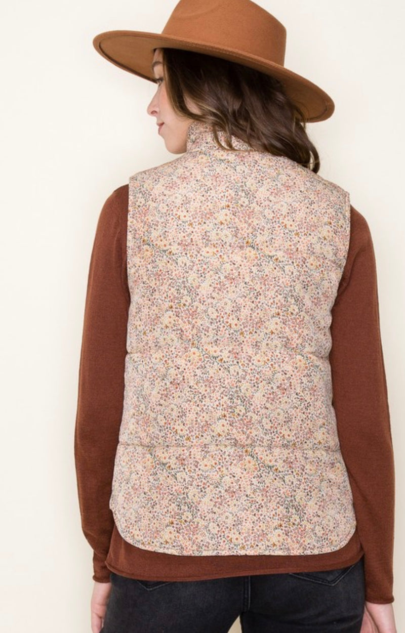 Karen Floral Print Padded Vest