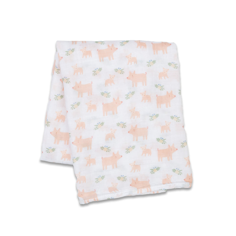 Lulujo Piggies Cotton Swaddle