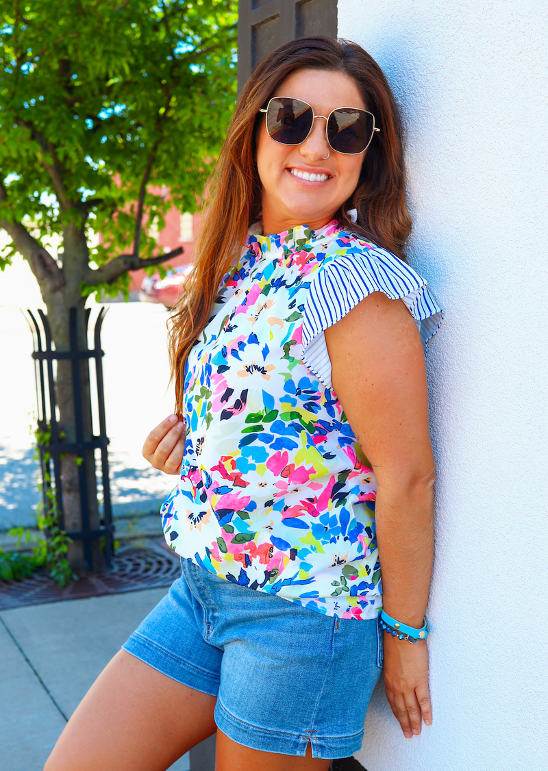 Floral & Stripes And Everything Nice Top