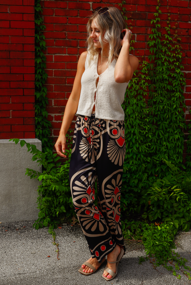 Bohemian Resort Vintage Print Pant