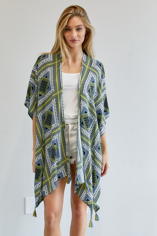 Printed Short Sleeve loose Kimono  (Online Only/Ships from USA)